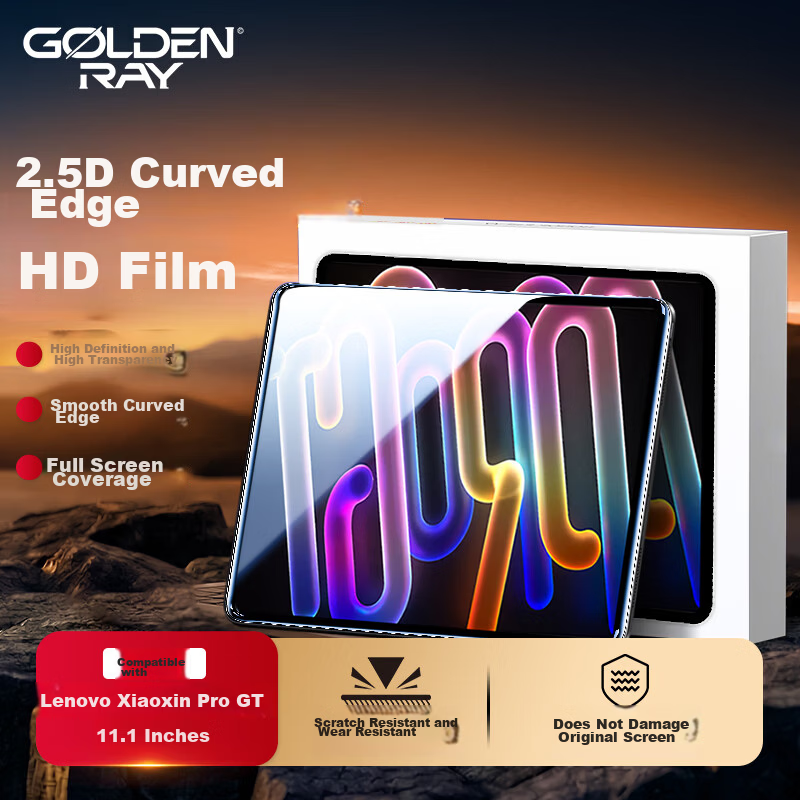 GOLDEN RAY Tempered Glass Screen Protector for Lenovo Xiaoxin Pro GT 11.1-inch Tablet 2.5D Arc Edge HD Full Screen Anti-Fingerprint Explosion-Proof Film