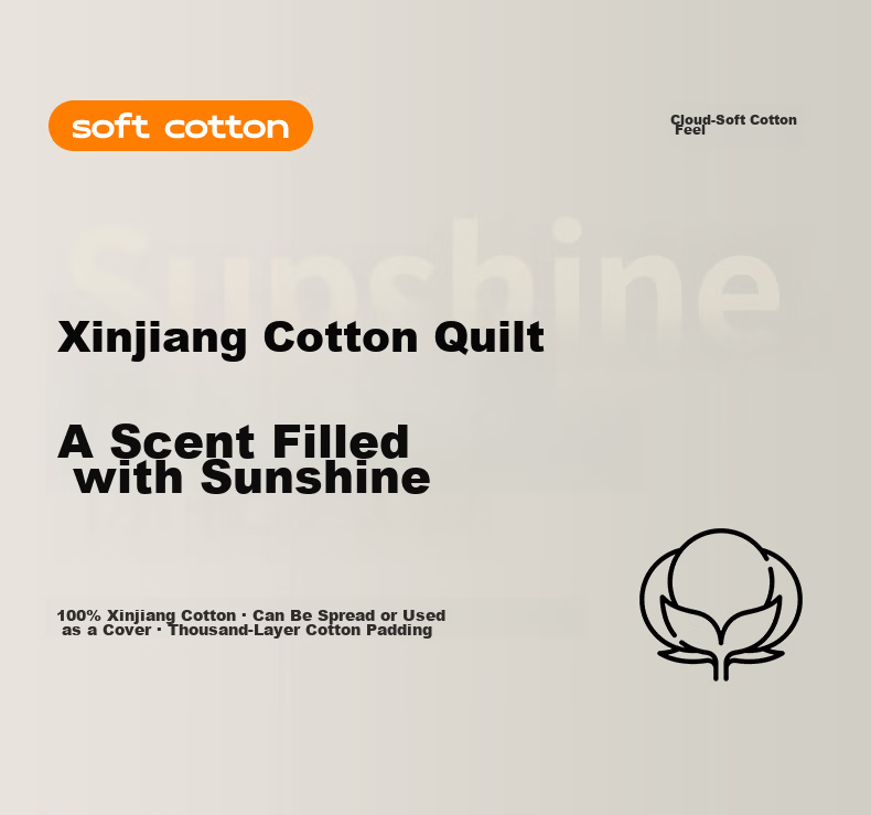 MUJI 100% Xinjiang Cotton Quilt Cotton Filling Comforter Mattress Pad Bedding Autumn Winter Four Seasons Pure Cotton Quilt Core 5 Jin 150x200cm 1