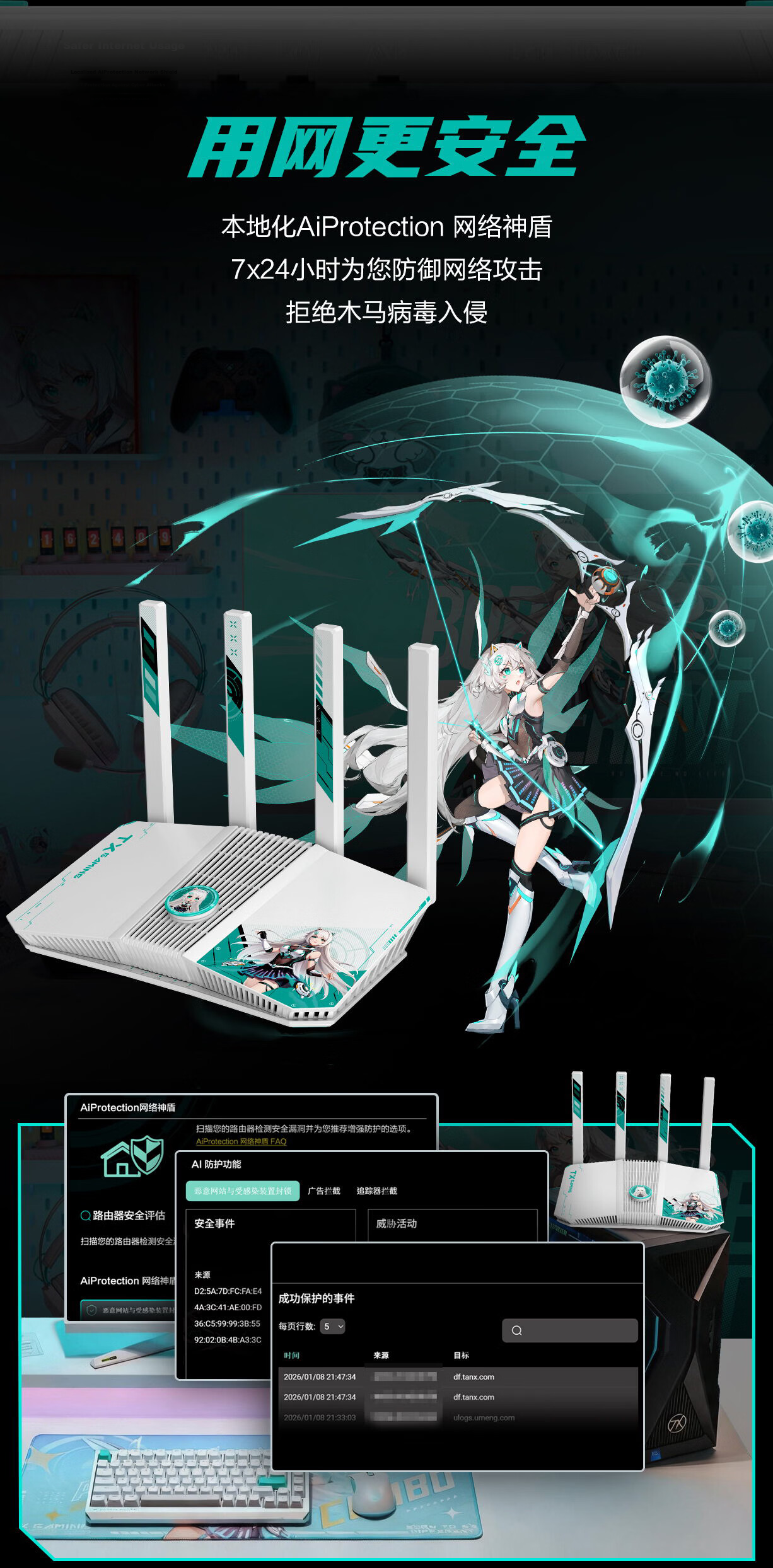 ASUS TUF Gaming Router 2 WiFi7 Gaming Router Home Wireless Gigabit Wall-Penetrating Router Whole-Home Set Aimesh Flexible Setup 5