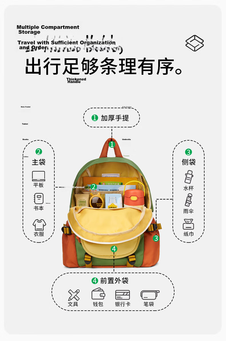 MR.ACE HOMME KIDS Lightweight Water-Resistant Kindergarten School Backpack Parent-Child Outdoor Travel Girls Grade 1 Student Shoulder Bag 10