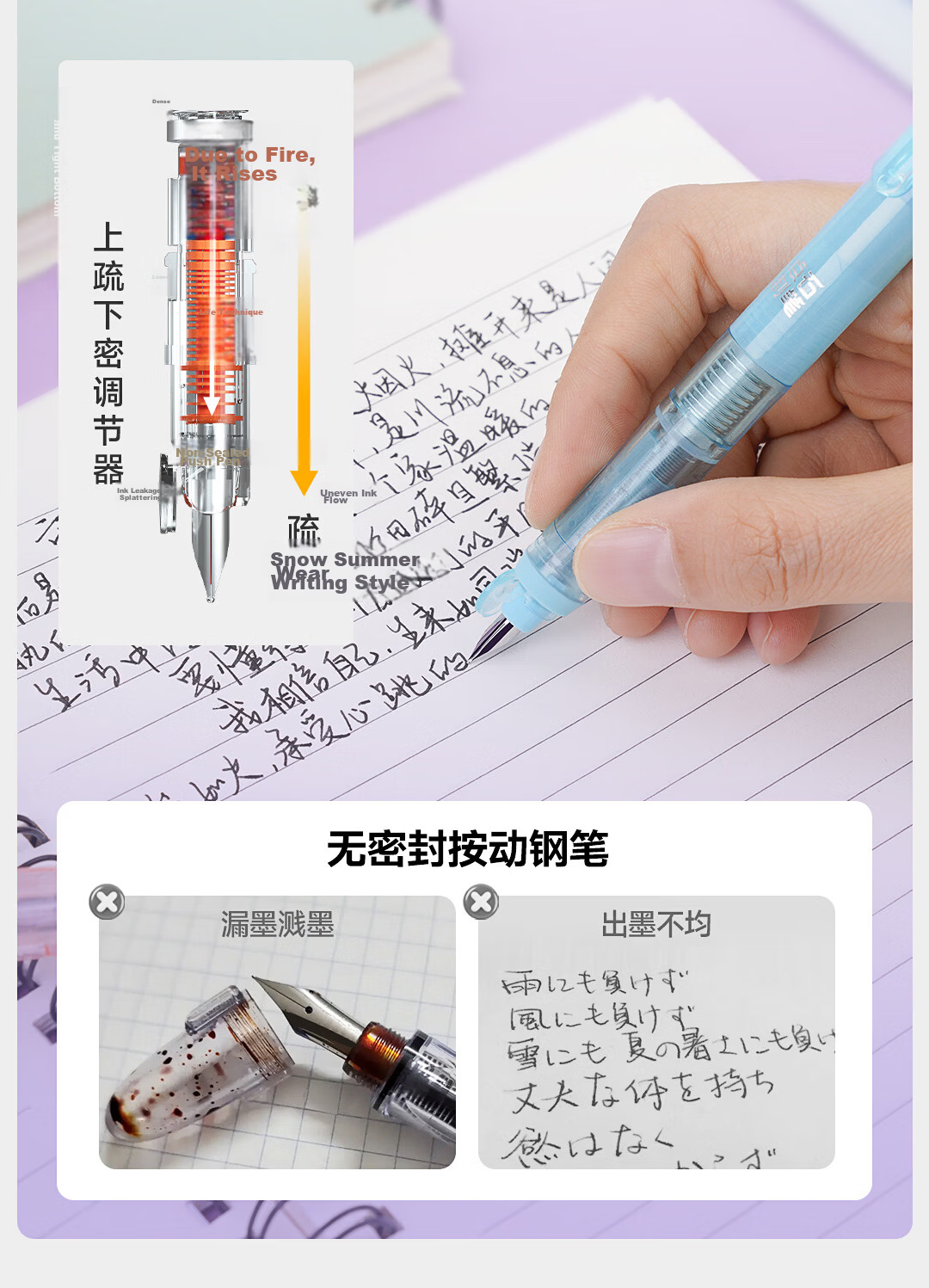 Dianshi Pen Set Small Hatch Button Fountain Pen Set for Primary School Students Grade 3 Handwriting Practice Posture Correction Fine Nib Refillable Ink Cartridge Back to School Non-Heat Erasable 785 P 8