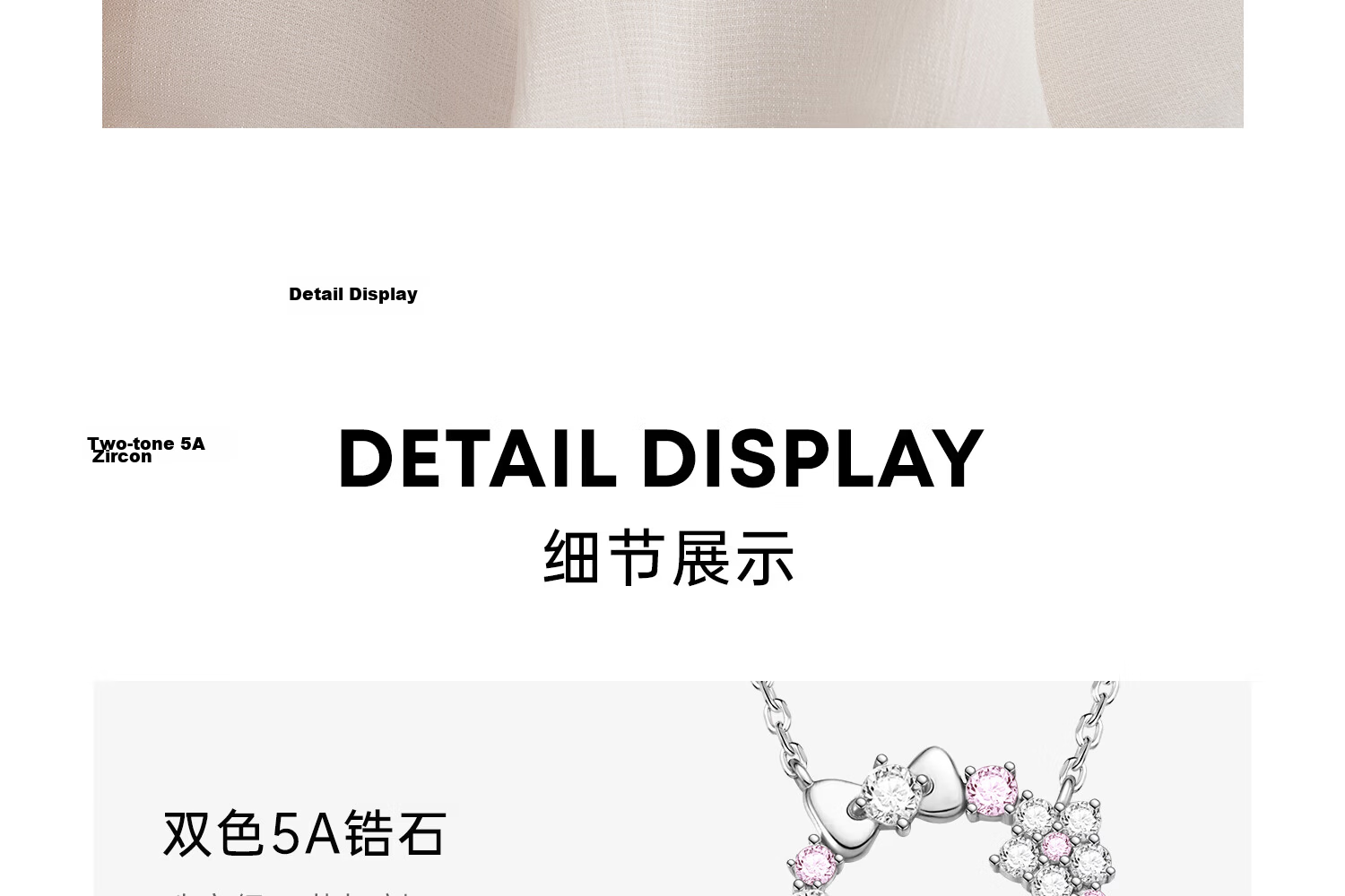 ChaoSeHui Hello Kitty Sterling Silver Necklace for Women Luxury Birthday Gift Girlfriend Qixi Valentine's Day Gift 3223 17