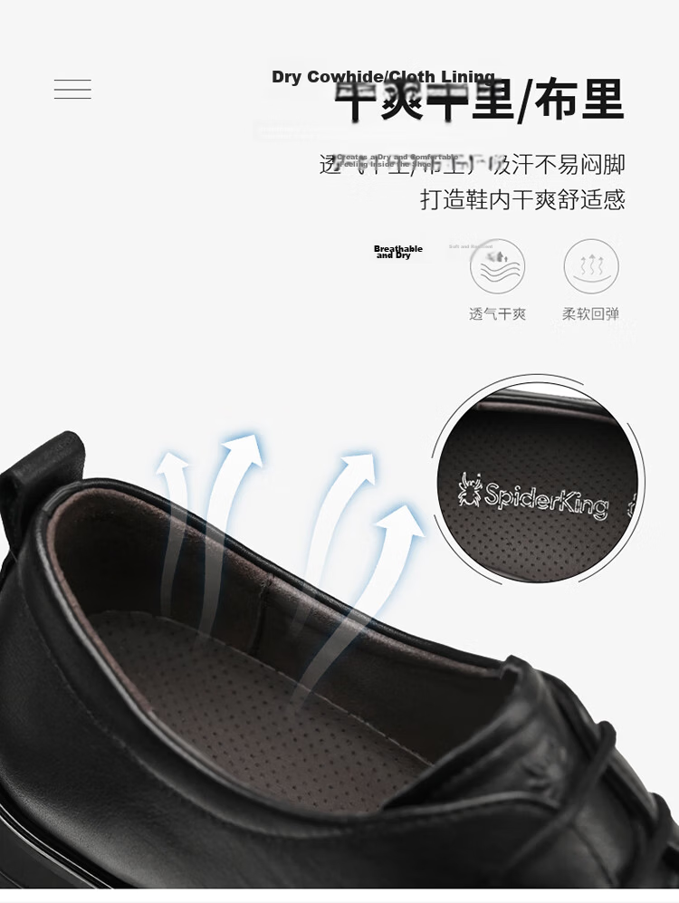 Spider King Men's Summer Hollow Out British Style Leather Business Dress Shoes Black Hollow Out Size 44 7