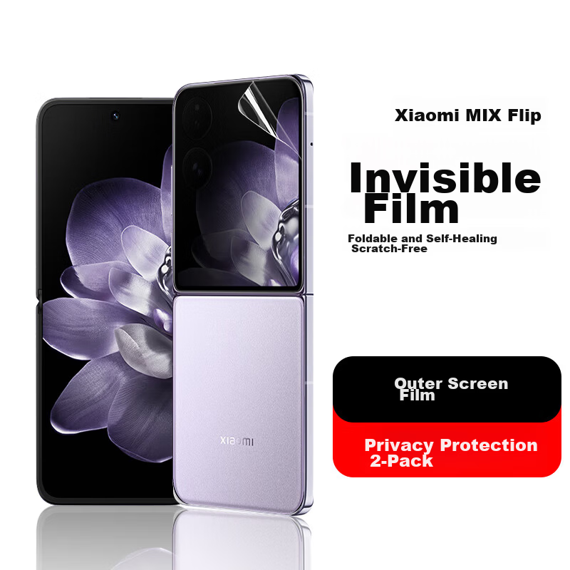 Smorss Privacy Screen Protector for Xiaomi MIX Flip, Foldable Hydrogel Film, Non-Tempered, Full Coverage Anti-Peeping, Drop-Resistant, Anti-Fingerprint Front Outer Screen Protector 1