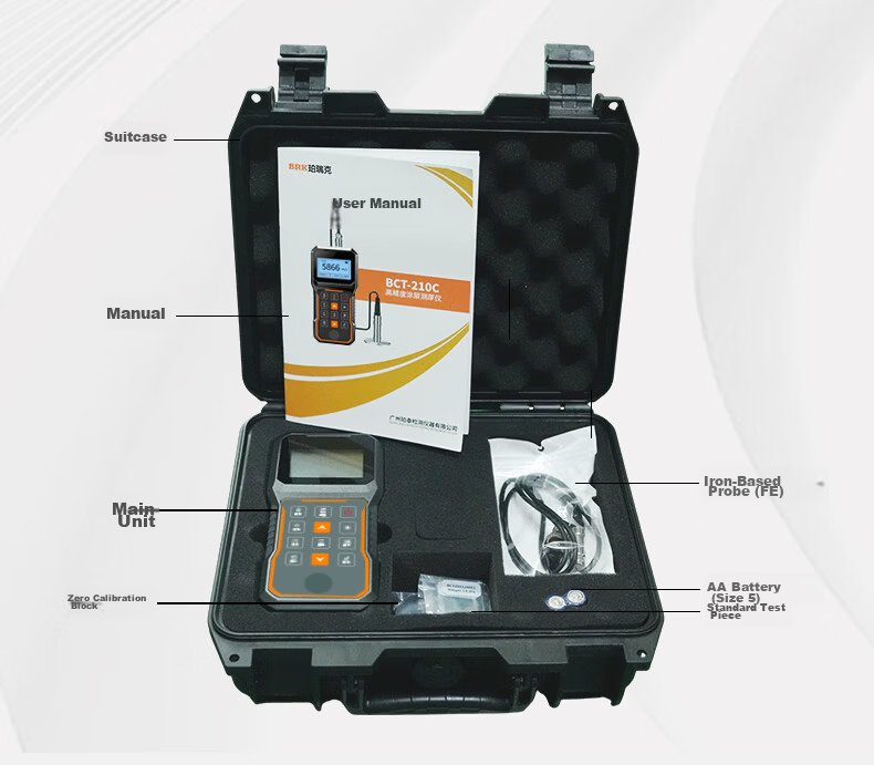 Poreek BCT-210C Coating Thickness Gauge for Galvanized, Chrome, Copper, Enamel, and Carburized Layers 16