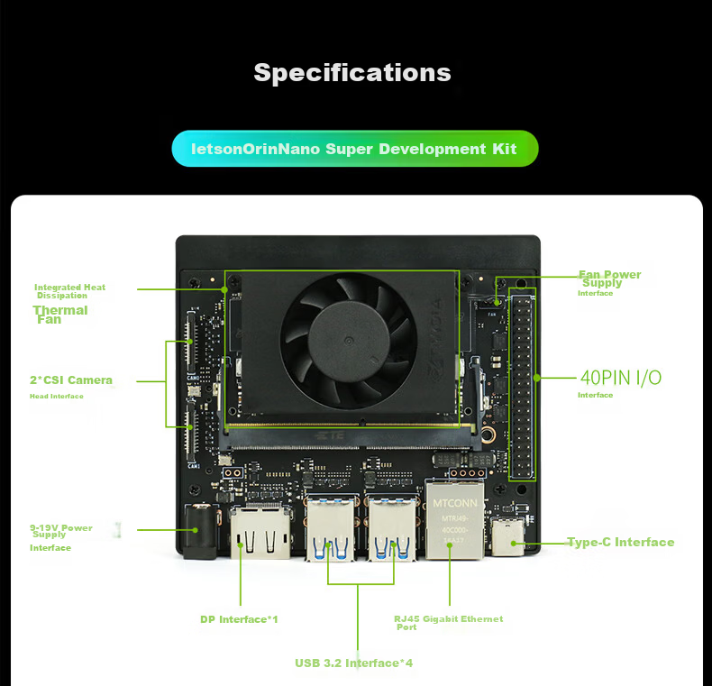 NVIDIA Jetson Orin Nano Super Development Kit Board AI Artificial Intelligence Vision Development Board 67 TOPS 25