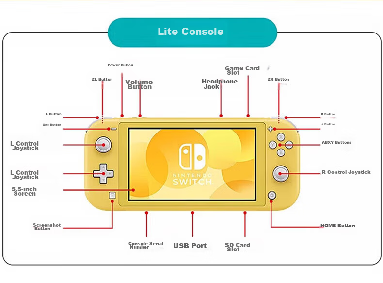 Nintendo Switch Lite Mini Handheld Console Singapore Edition Lightweight Portable Easy-to-Use Gaming Handheld Blue 5