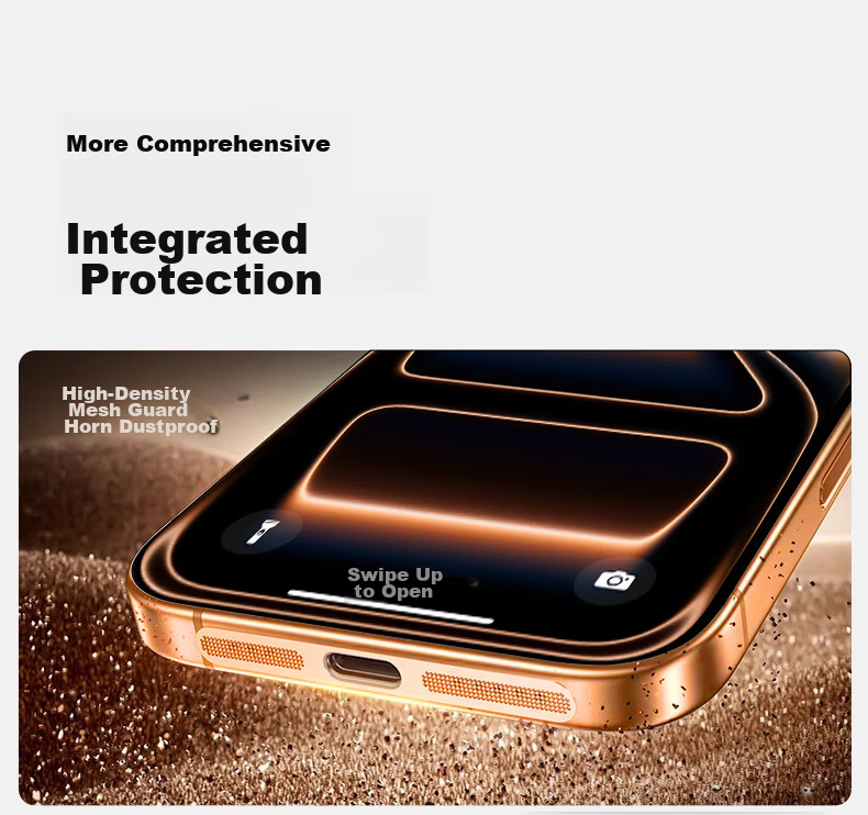 LANGLING [4 Pieces Metal Deep Blue] Dustproof Stickers for Apple iPhone 17 Pro Max Speaker Charging Port Metal Dustproof Covers 1