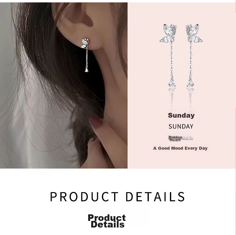 Dijing 999 Sterling Silver Earrings for Women, 2026 New Elegant Stud Earrings, Birthday Gift for Women, Present for Girlfriend 7