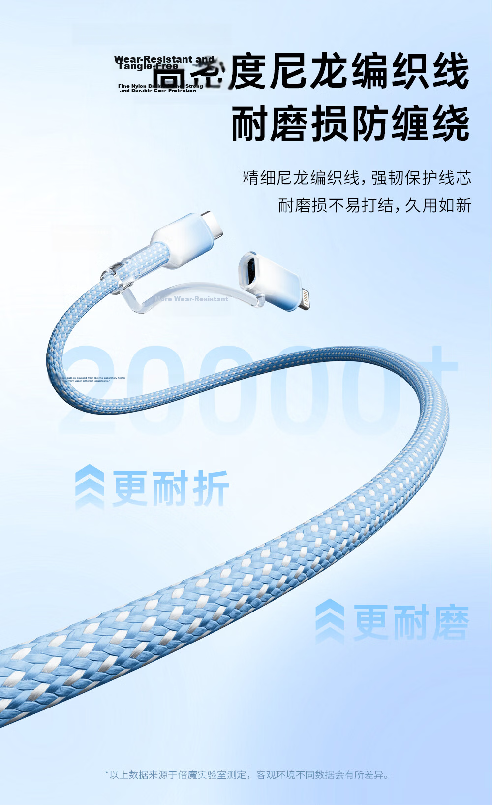 Beimo Type-C Dual-Head 2-in-1 Fast Charging Cable to Lightning Data Cable 65W Charging Cable for Car Use Compatible with Apple iPhone 17/16 Huawei Xiaomi Phones iPad 5