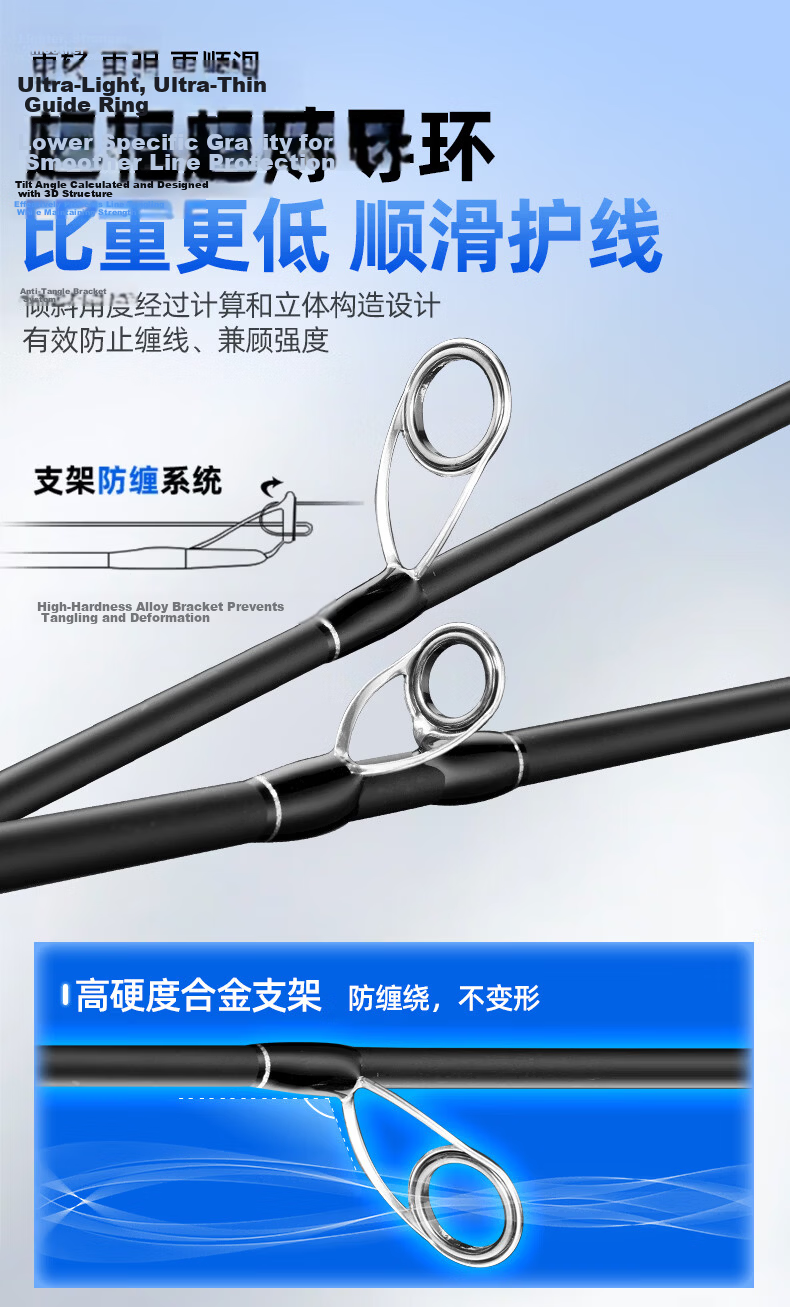 GW 2.7m MH Power Casting Tenzun Lure Rod Straight Handle Versatile Bass and Mandarin Fish Fishing Rod Fishing Gear 12