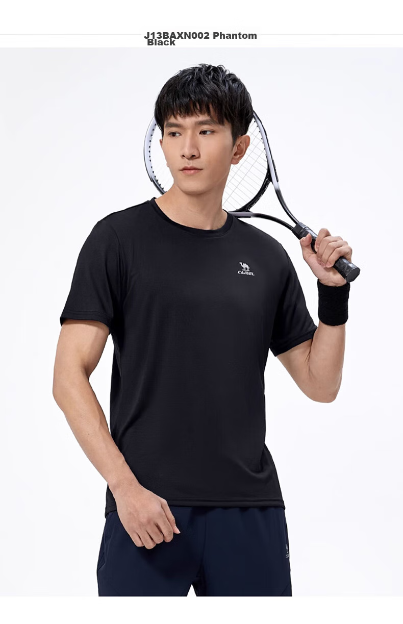 CAMEL Short-Sleeve T-Shirt for Men, New Summer Style, Loose-Fit Round Neck Outdoor Sportswear, Running Training Ultra-Thin Quick-Dry Top 18