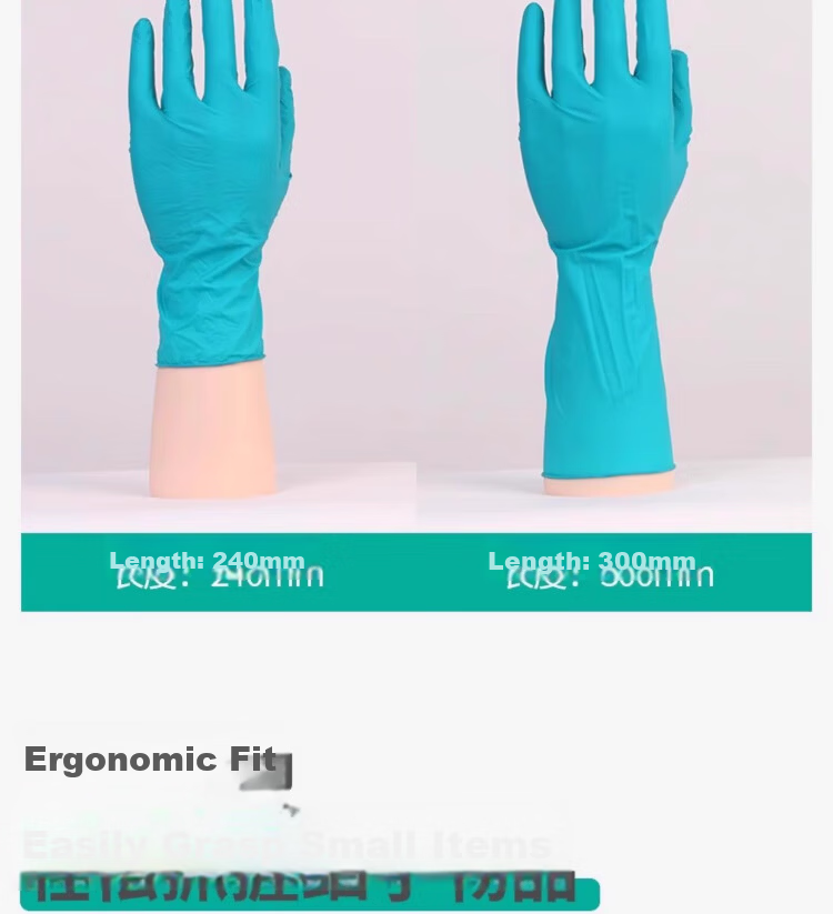 Ansell Disposable Nitrile Gloves Chemical Resistant Oil Resistant Acid and Alkali Resistant Laboratory Extended Thickened Anti-Slip Wear-Resistant Gloves 92-605 (100 pcs/box) L 13