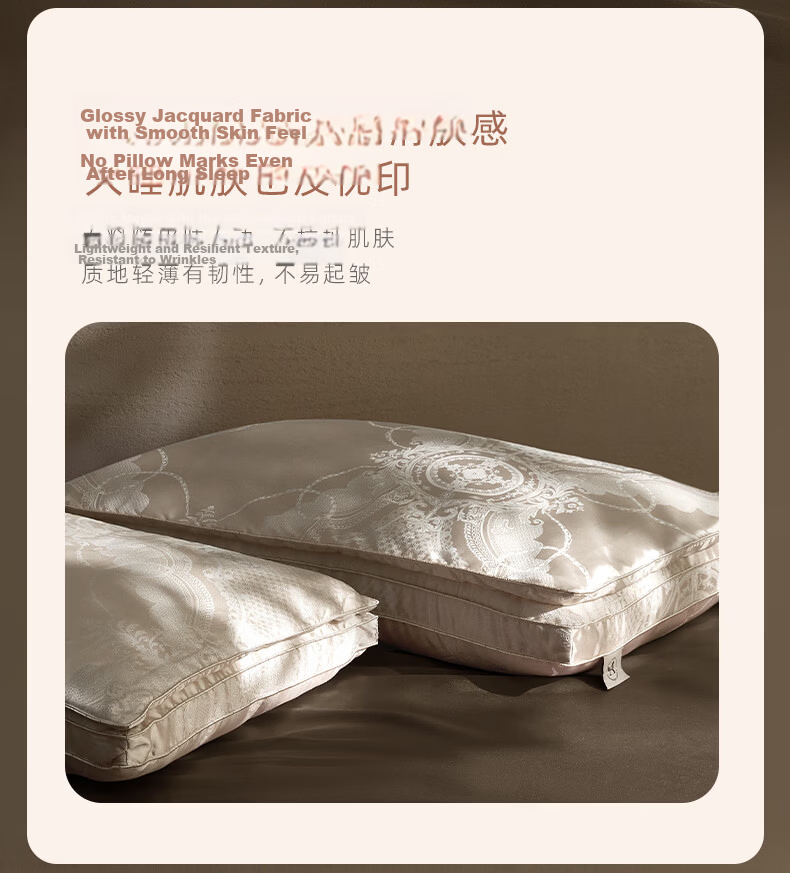LUOLAI Home Textiles Silk Pillow, 80-Count Pure Cotton Satin Silk Pillow, Adult Single Pillow, Approximately 45*71cm 5