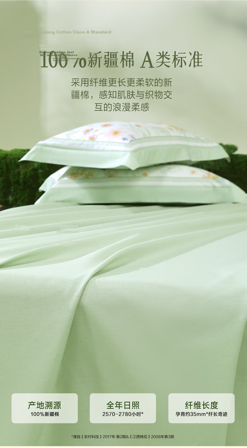 Bellees Pure Cotton Bed Sheet Bedspread 100% Xinjiang Cotton Class A Single Bed Sheet 1.5x2m 240x245cm 5