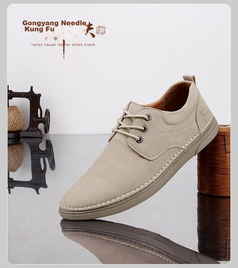 Men's Ram Leather Casual Shoes New Spring Genuine Leather Soft Durable Slip-On Driving Shoes 39