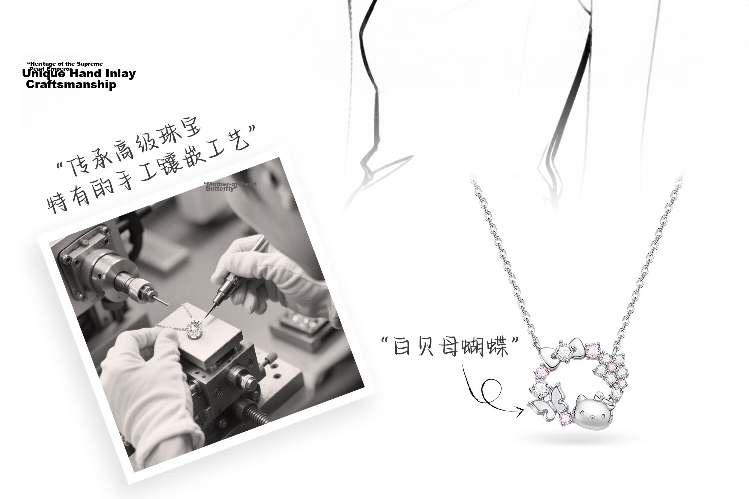 ChaoSeHui Hello Kitty Sterling Silver Necklace for Women Luxury Birthday Gift Girlfriend Qixi Valentine's Day Gift 3223 5