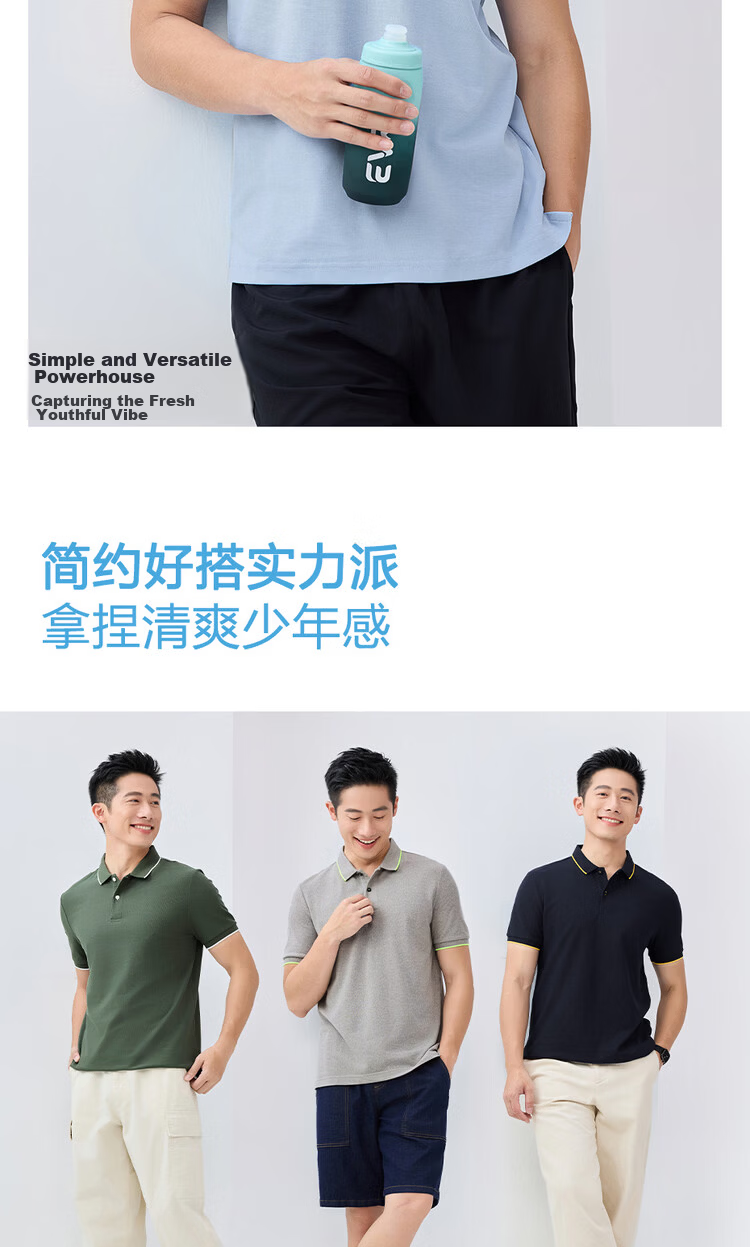Giordano Men's Short Sleeve Polo Shirt New Pique Fabric Commuter Casual Colorblock Collar Top 01016425 9