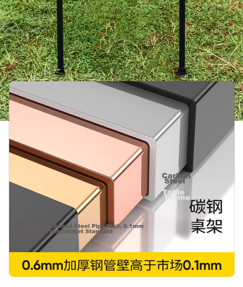 Gosoo Egg Roll Table Camping Table Outdoor Folding Table Market Picnic Table Portable Outdoor Balcony Leisure Table Black 12