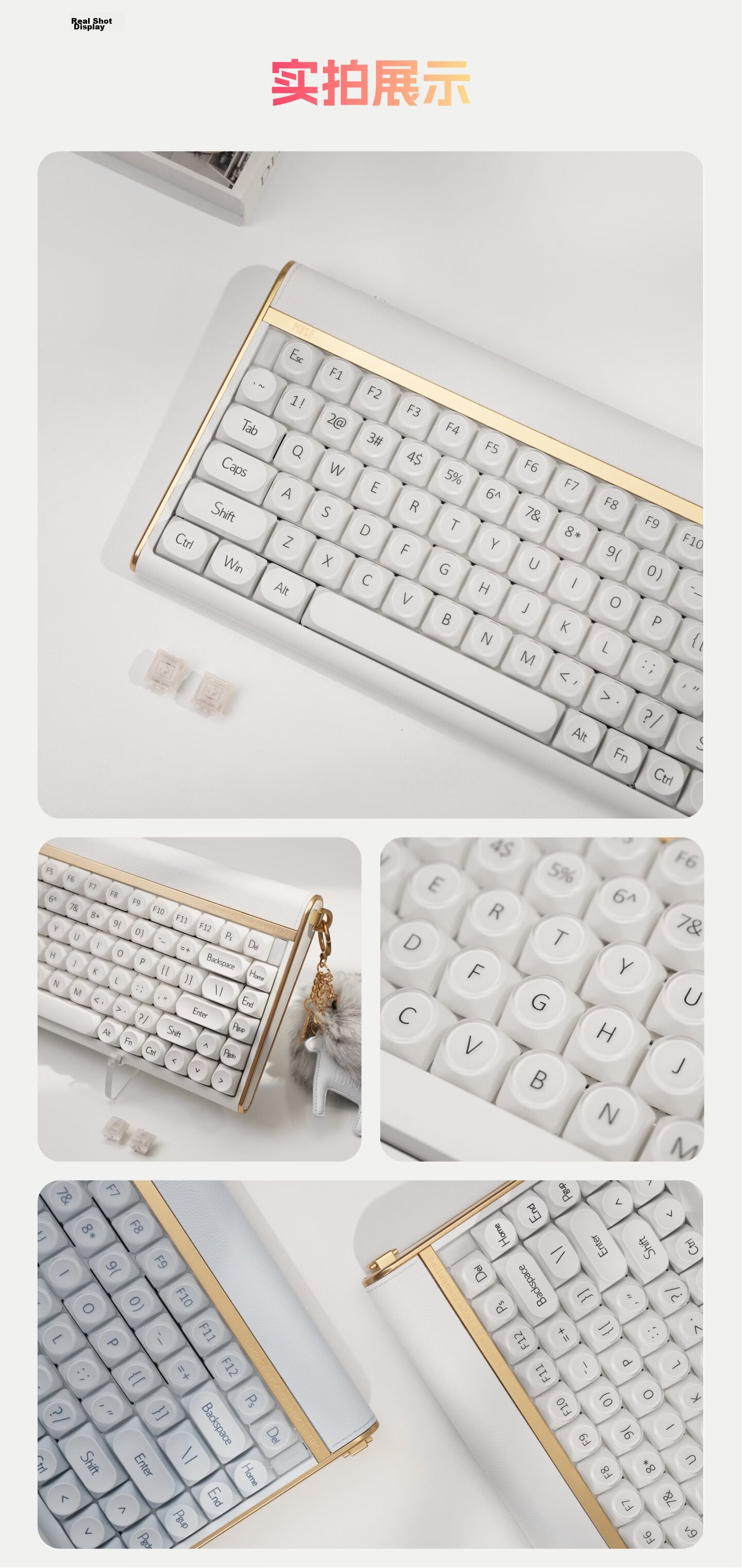 EWEADN Muse M80 Aluminum Wireless Mechanical Keyboard High-End Leather Bluetooth Tri-Mode Gasket Customizable for Laptop and Desktop 20