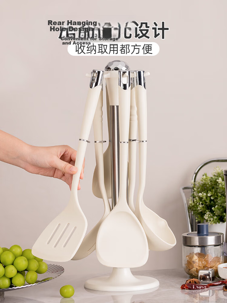 Banwu Life Silicone Spatula Set Silicone Kitchen Utensil Set Food Grade High Temperature Resistant Spatula and Spoon Set Kitchen Spatula and Spoon Set 14