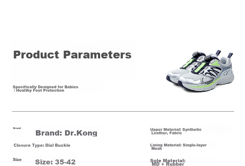 DR·KONG Winter Kids Unisex Casual Breathable Non-slip Wear-resistant Slip-on Running Sports Shoes Gray/Silver Size 37 3