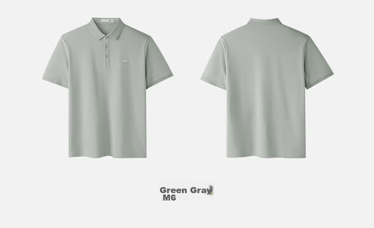 HLA Short Sleeve Polo Shirt Men 26 Mountain Not High Series Summer 190/108A Light Gray 29
