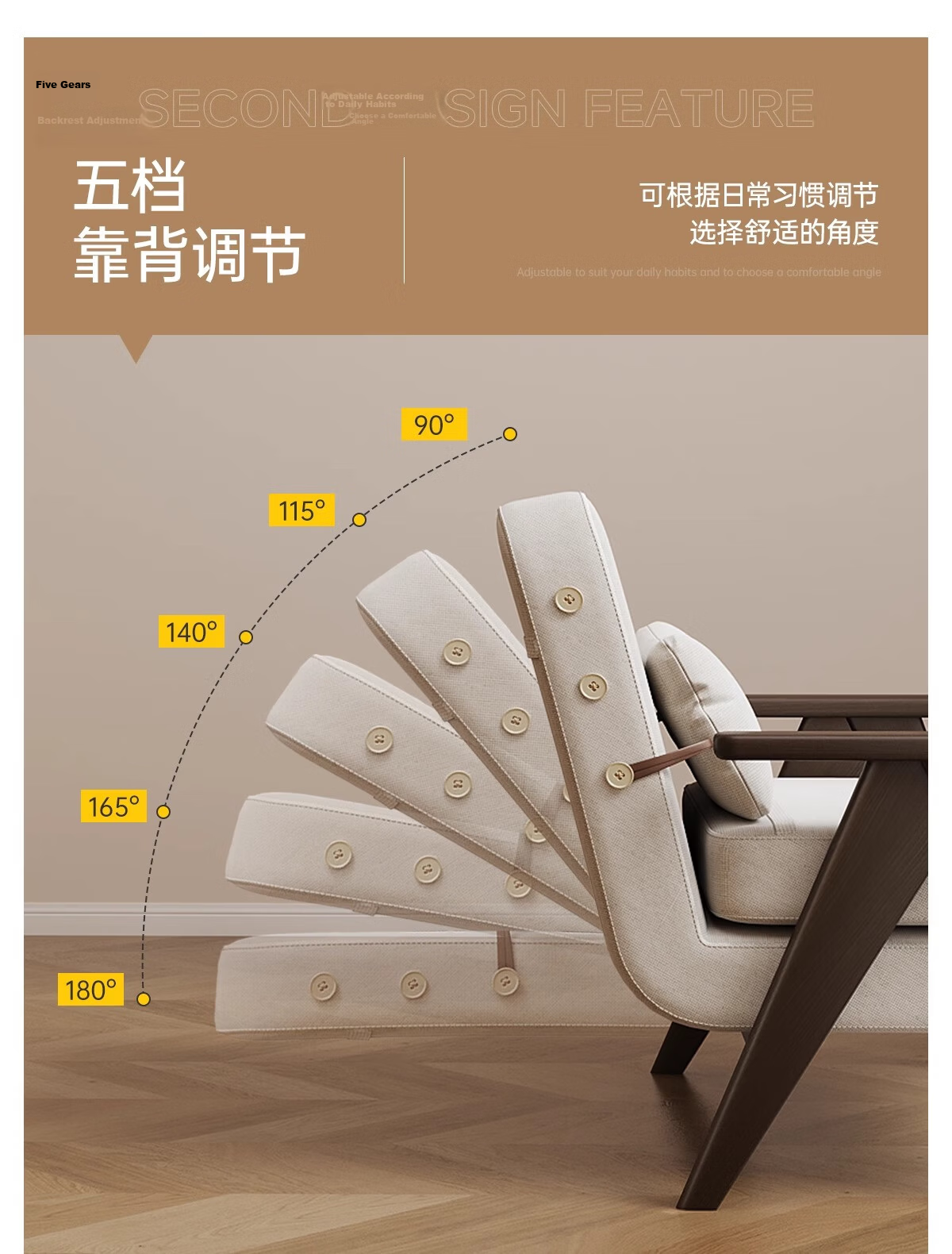 Millennium Huafu Solid Wood Sofa Bed Foldable Two-in-One Small Apartment Home Study Single and Double Lazy Sofa Living Room 1 Meter 6