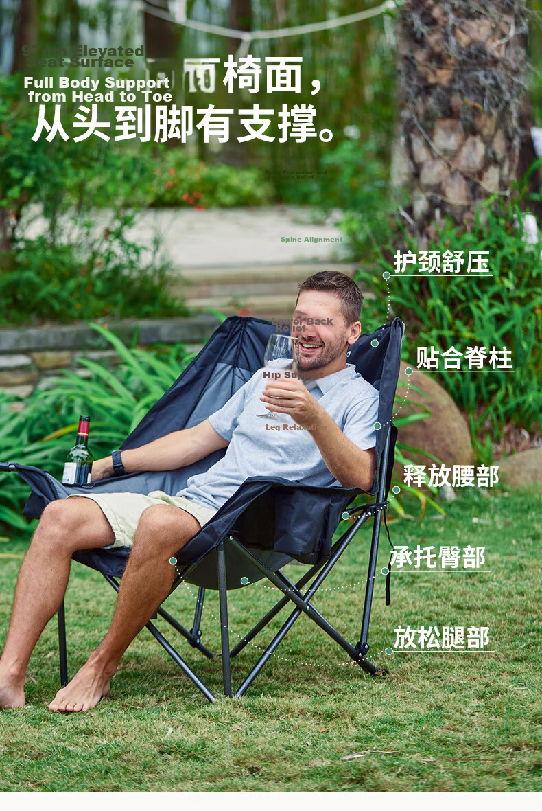 KingCamp Outdoor Folding Chair Wide Sofa Chair Director Chair Portable Folding Stool Sketching Fishing Camping Chair 11