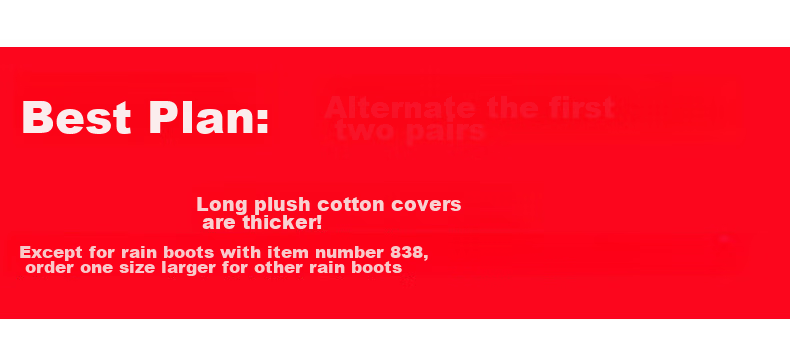 Warrior Men's Mid-High Plush Lined Rain Boots Inner Liner Plush Sleeve Short Plush Sleeve (Liner Only) Size 39 1