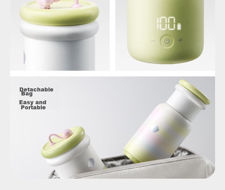 Babycare Portable Baby Food Cup Temperature-Controlled Food Cup Travel Milk Bottle Replacement Only Food Cup Soft Mist Pink 37
