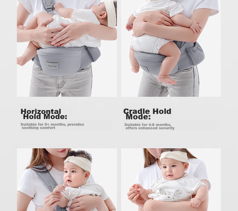 Betis Waist Stool Baby Carrier Front Carry Waist Stool 0-36 Months Dual Use Baby Carrier Mos Blue 11