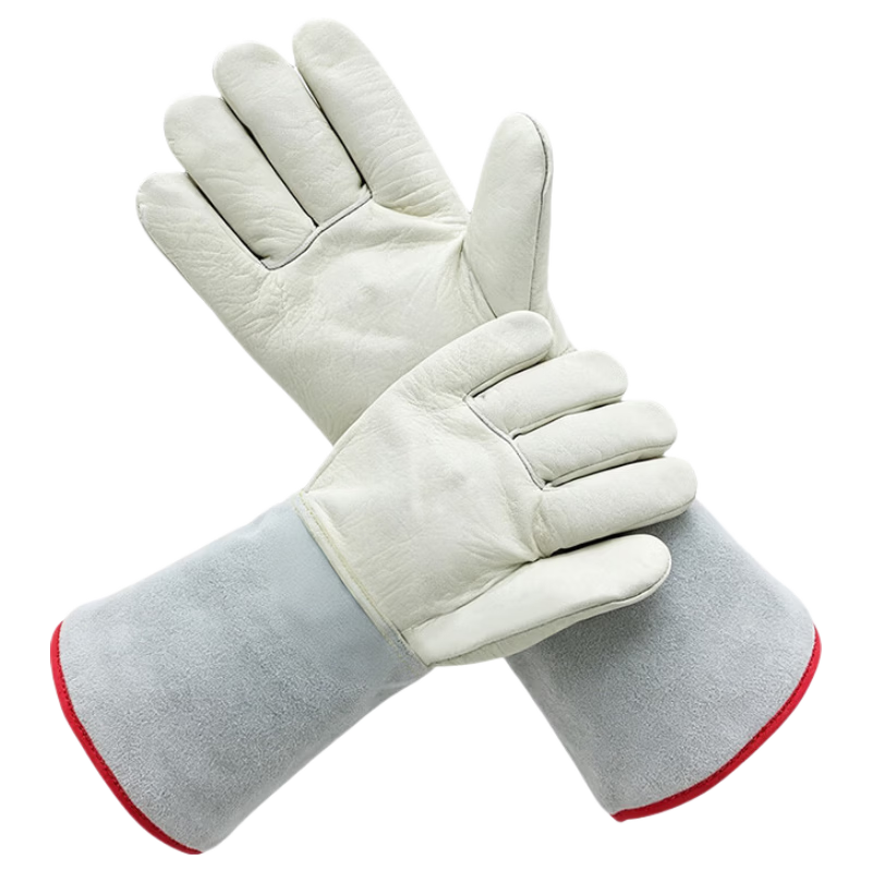 Dongxiao Anti-Freeze Gloves CO2 Frost Protection for Freezers Liquid Nitrogen Cold Storage Gas Station White 26cm