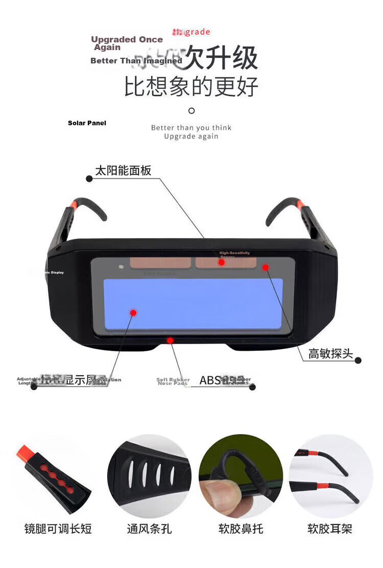 Shengli Welding Protective Mask Welder Special Protective Helmet Solar Lithium Battery Powered True Color Lens VH107 10