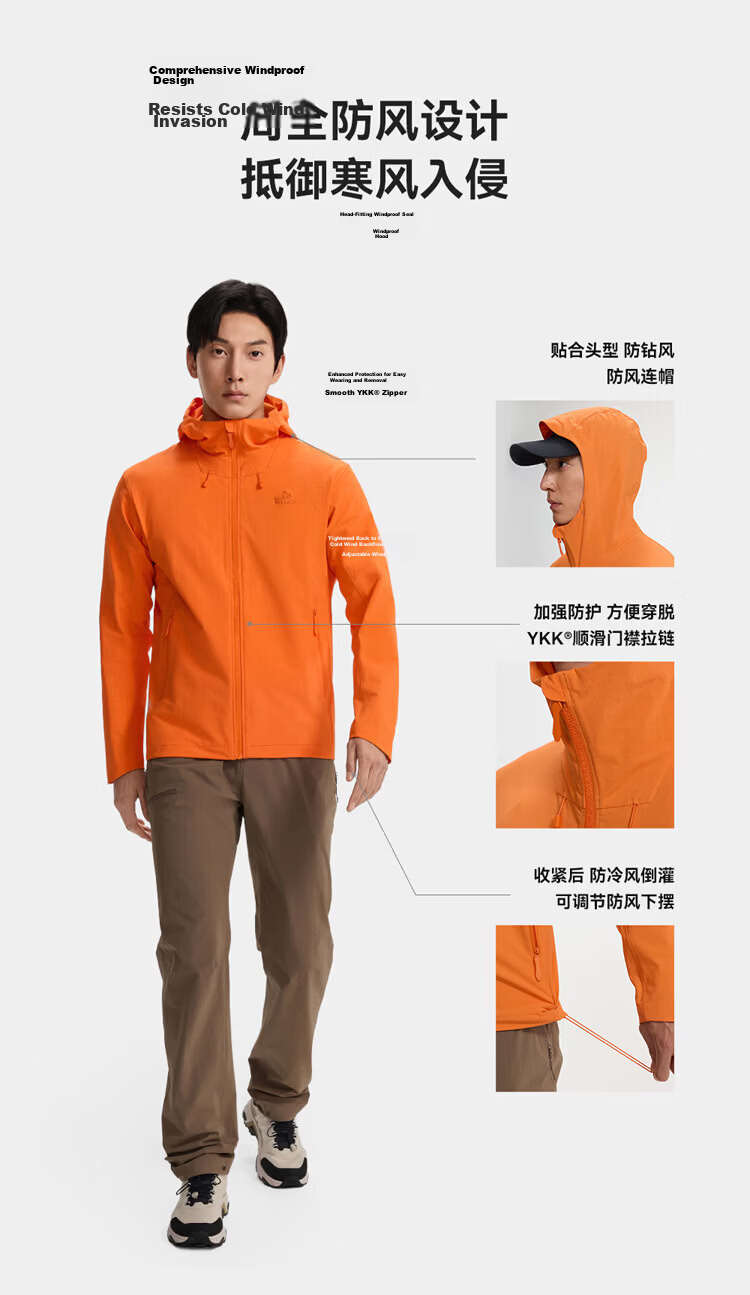 Pelliot [Wind Shield P26] Outdoor Softshell Jacket Unisex Spring CORDURA Abrasion-Resistant Hiking Coat 116106036 8