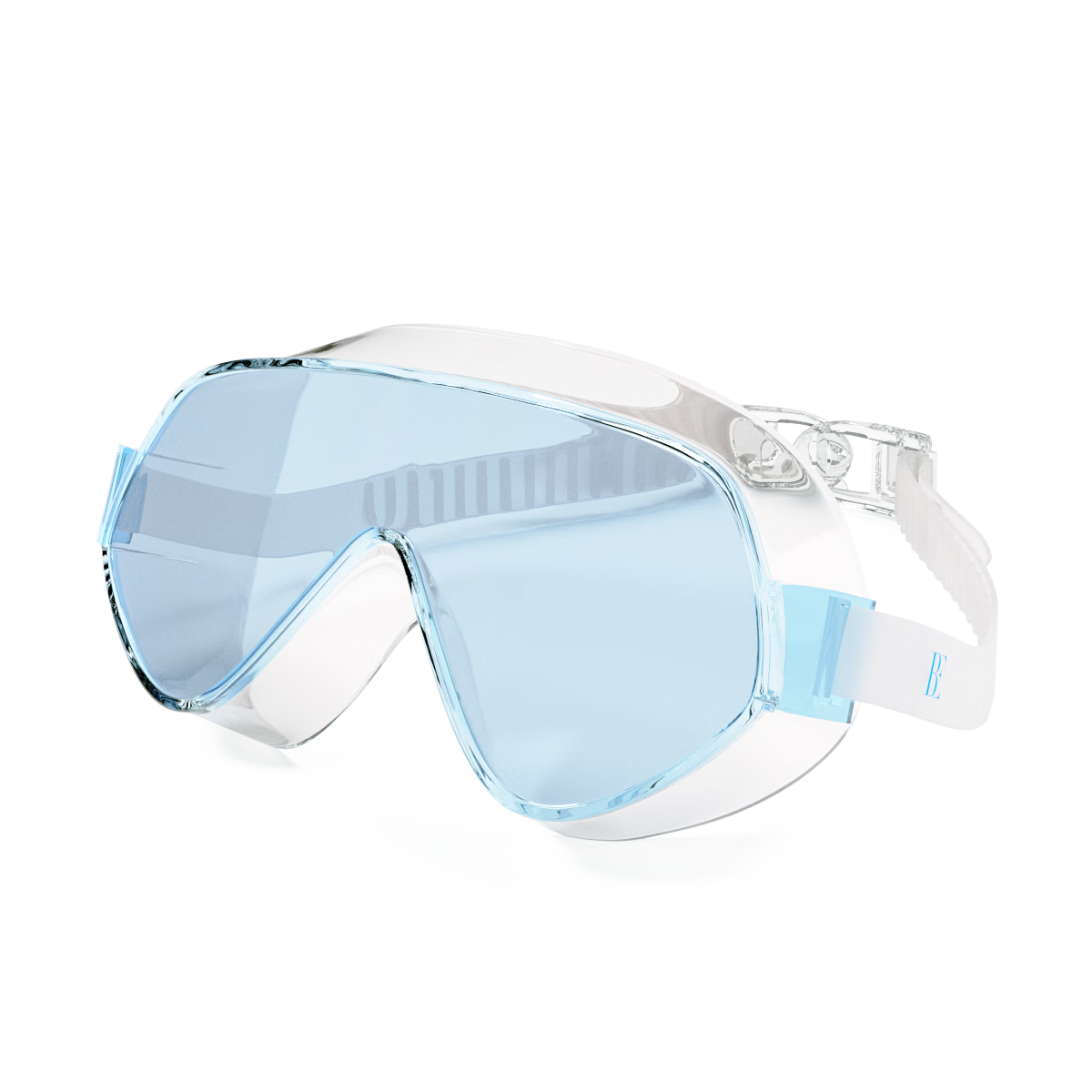 BALNEAIRE Women's Large Frame Swimming Goggles, High-Definition Waterproof Anti-Fog Sun Protection Diving Glasses, Swimming Equipment, BYJ054 Ice Blue