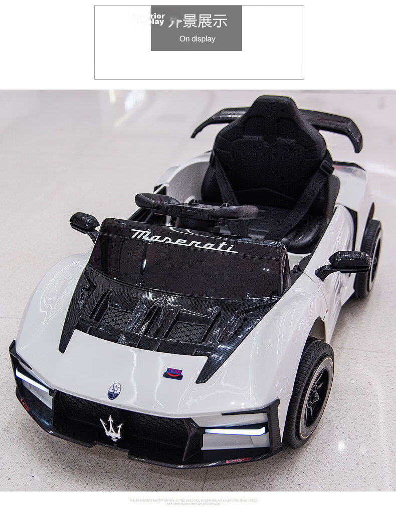 BeRica Maserati Licensed Kids Electric Ride-On Car Remote Control Four-Wheel Toy Vehicle for Toddlers Pink 11