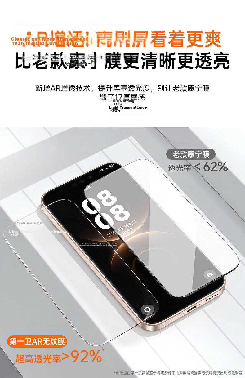 DIVI Instant Anti-Peeping AR Eye Protection Tempered Glass Screen Protector for Huawei Pura90, Anti-Drop, Anti-Fingerprint, Privacy Protection, 2-Pack 13
