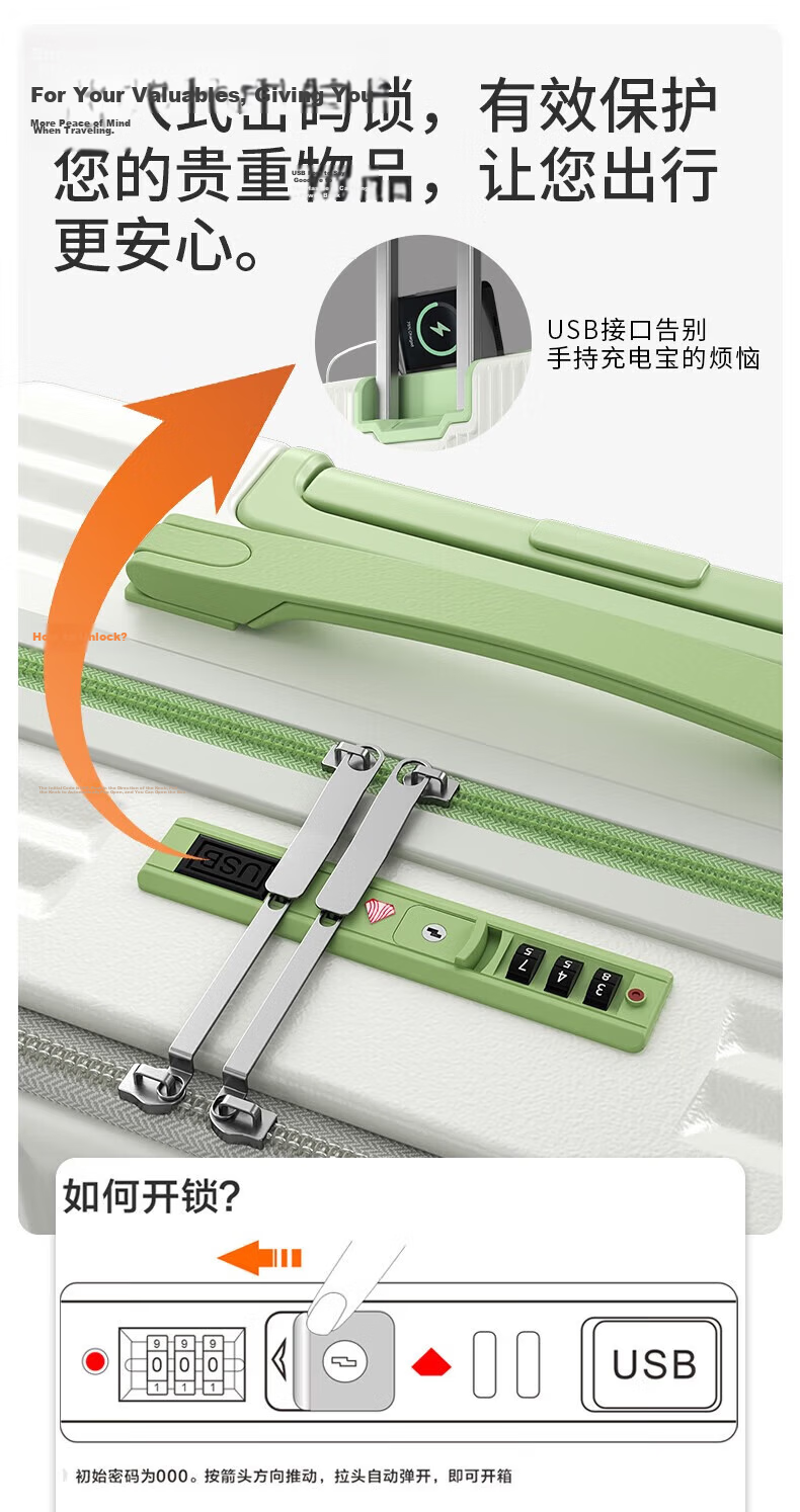 Semir Front-Opening Luggage, Large Capacity Suitcase, Unisex Trolley Case with Password Lock, Convenient Access, 28 Inches 7