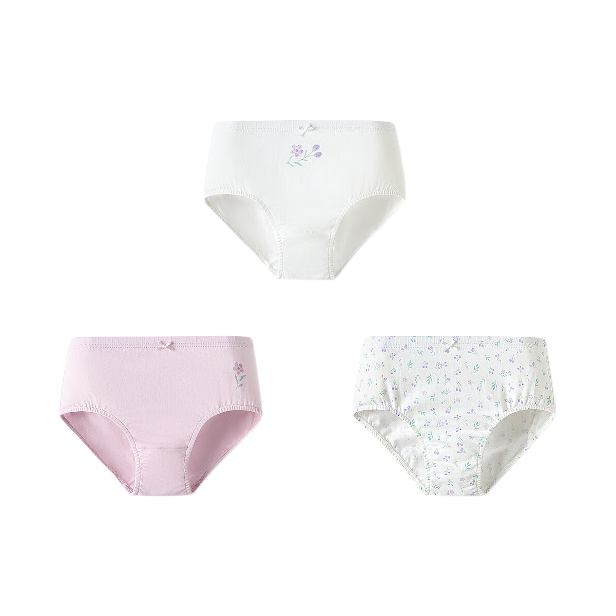 Minibala ă3-PackăKids Girls Baby Soft Breathable Antibacterial Triangle Shorts Comfortable Underwear 2026 New Arrival