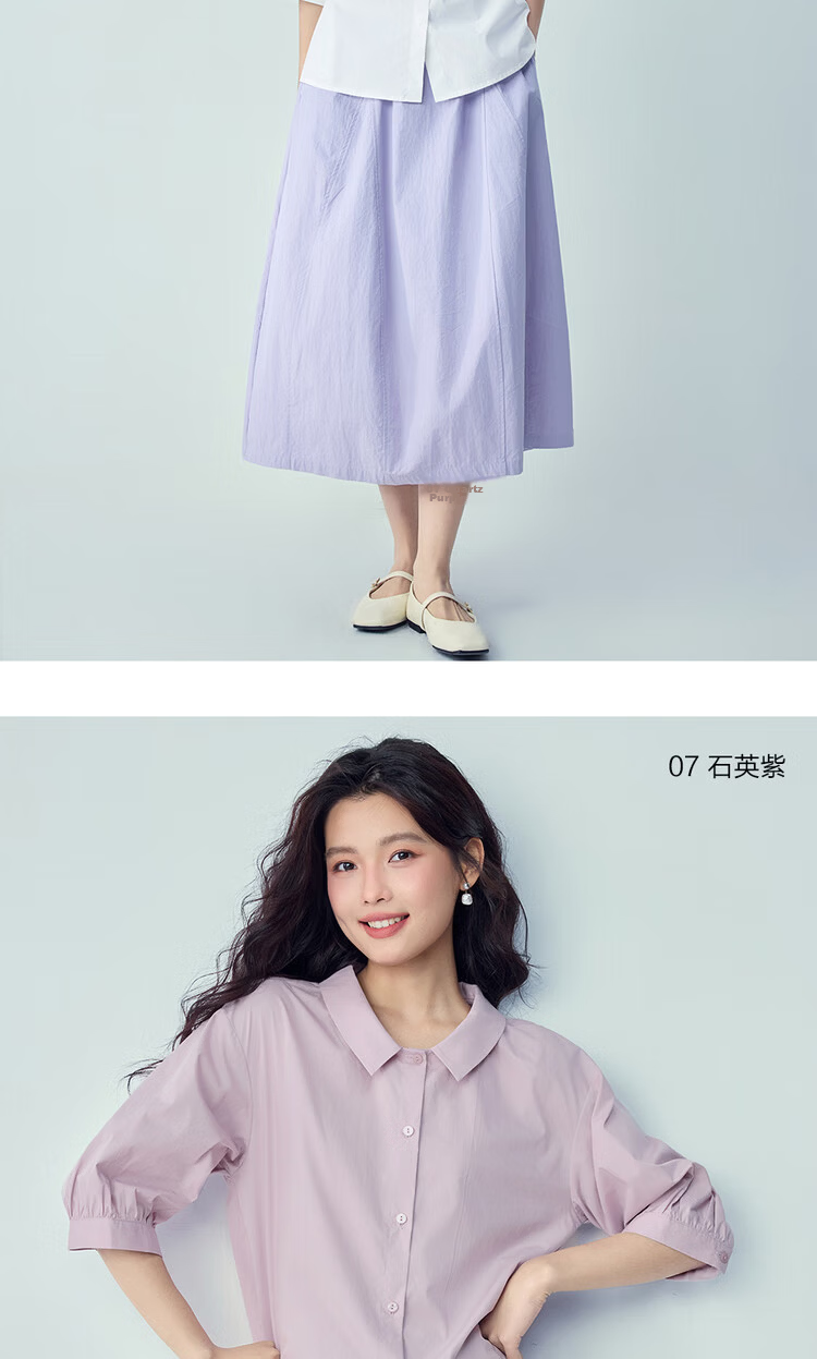 Giordano 2026 Summer New Skin-friendly Breathable Pure Cotton Loose Casual Polo Collar Mid Sleeve Shirt for Women 13346208 11