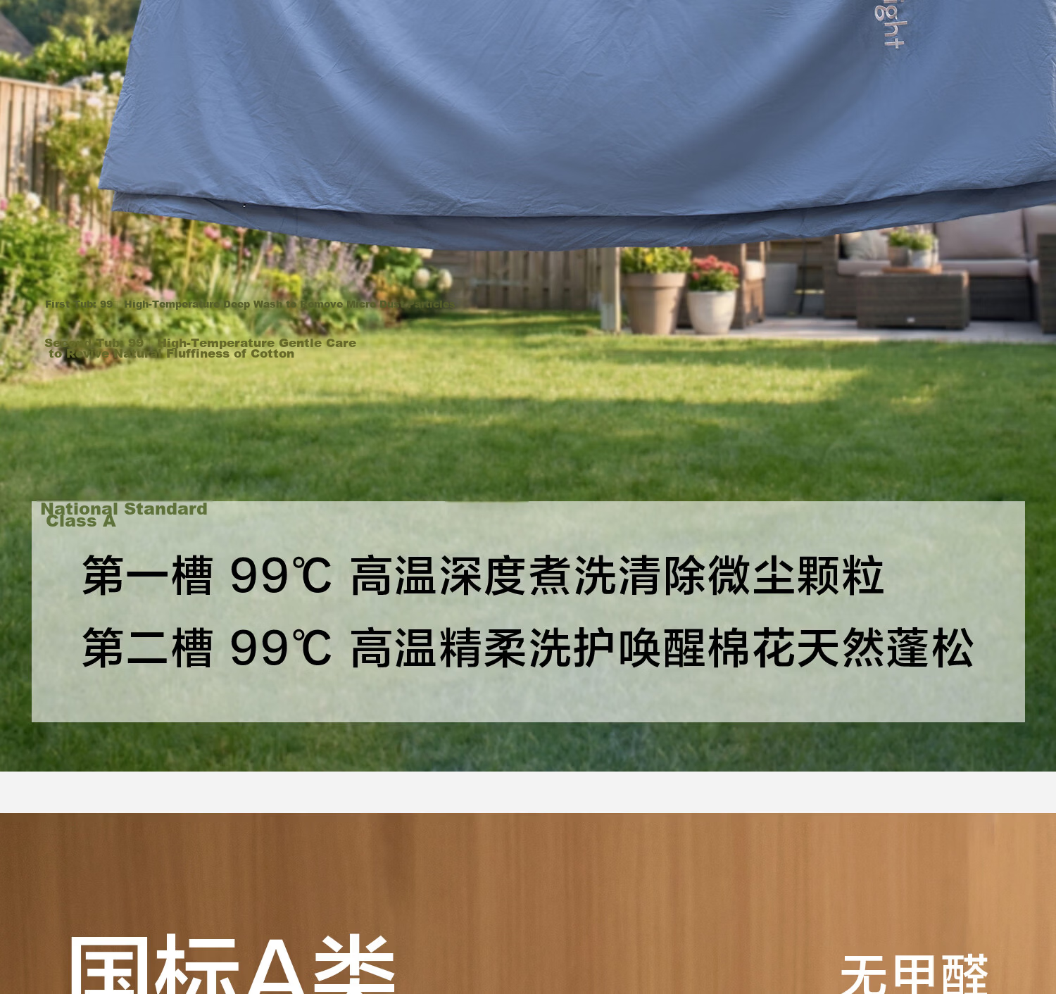 HLA A-Class 100% Cotton Duvet Cover 1.5m x 2m Single Piece Bedding Embroidered Dark Blue 6