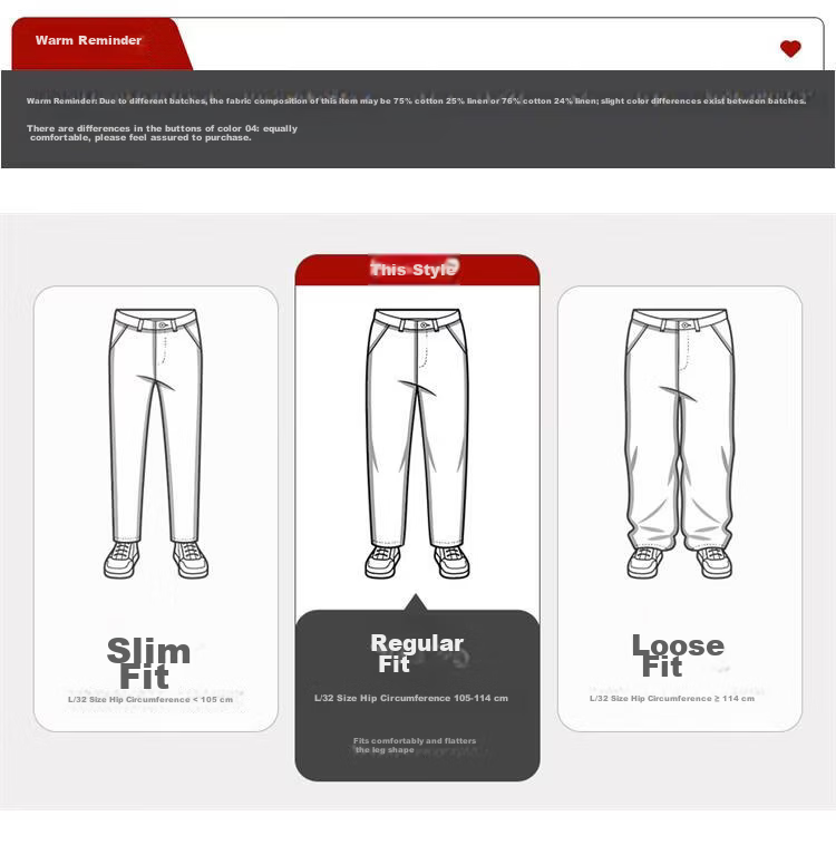 Giordano Men's Summer New Cotton Linen Commuter Mid-Low Waist Thin Casual Pants 01116349 1