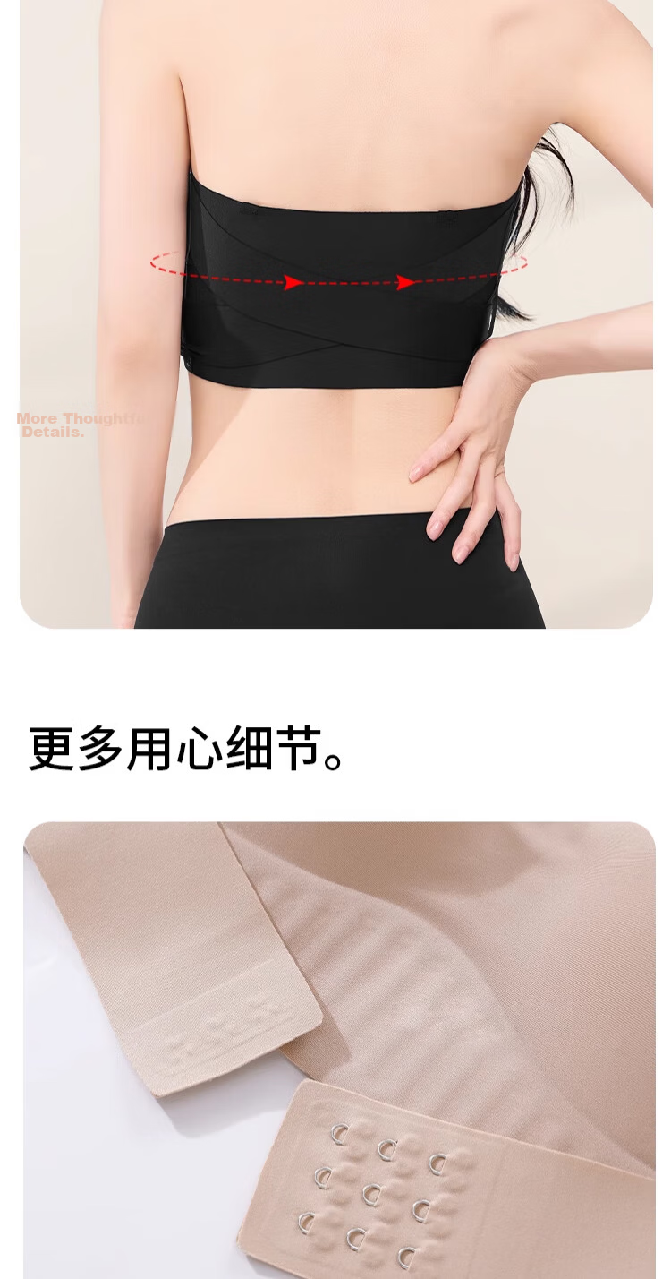 GUJIN Shaping Backless Strapless Anti-Slip Push-Up Bandeau Bra for Wedding Dress, Large Bust Minimizing, Anti-Sagging Bra 15