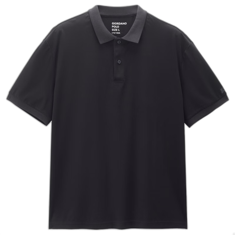 Giordano G+ 2026 Summer New Black Technology Cooling Embroidered Loose Fit Polo Shirt Men 01016461