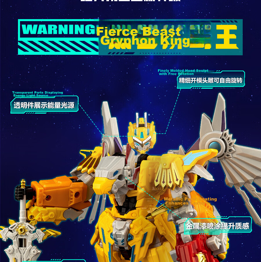 DISON Transform Alliance 6 Fierce Beast Gryphon King Transforming Mecha Robot 2-in-1 Combination Robot Boy Toy Children's Birthday Gift 4