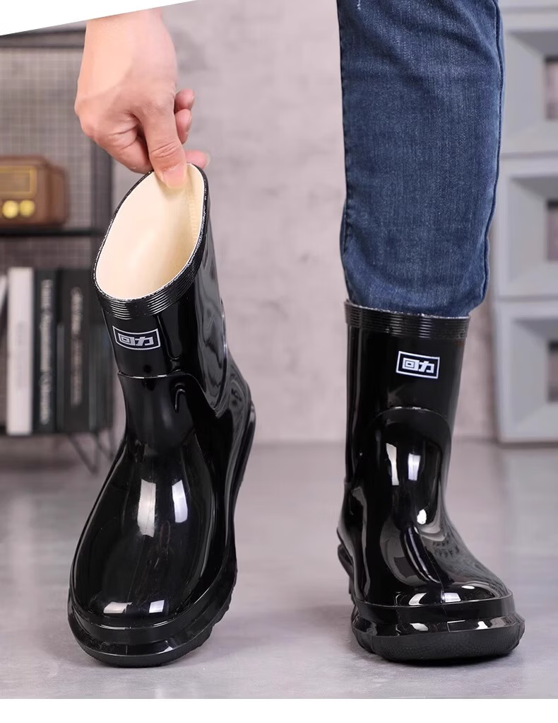 Warrior Men's Waterproof Rain Shoes Women's Rain Boots Adult Rubber Overshoes Waterproof Water Shoes Kitchen Shoes HLO28 Mid-Calf Size 45 4