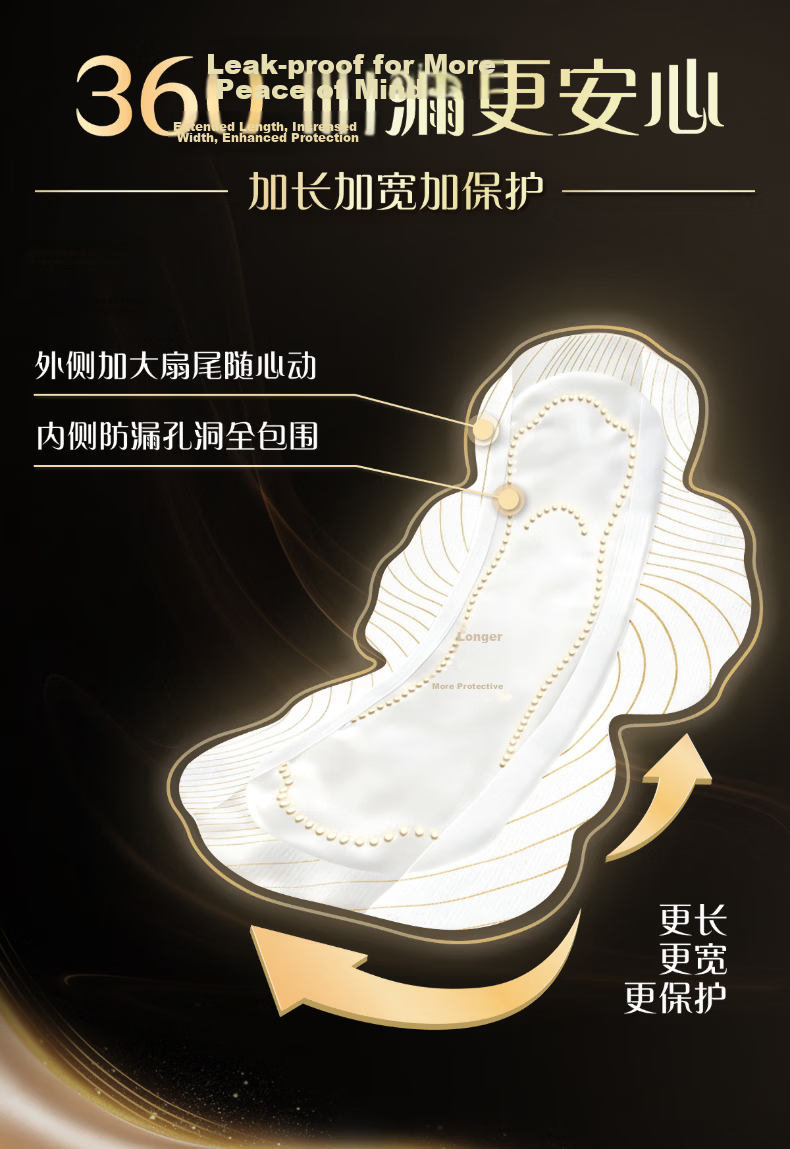 Hushubao [Global First Release] Lyocell Silk Sanitary Napkins, Pads 160mm, 20 Pieces, Menstrual Pads, Sold by JD 3