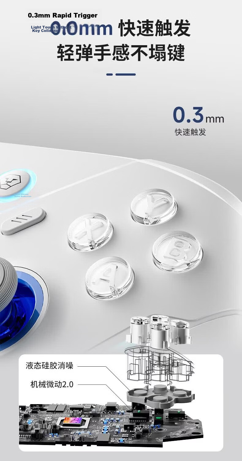 Aolion N35 Gaming Controller Capacitive Joystick PC Steam Switch 2 Pro NS Handheld Android iOS iPad Tablet Wireless Bluetooth Gamepad 7