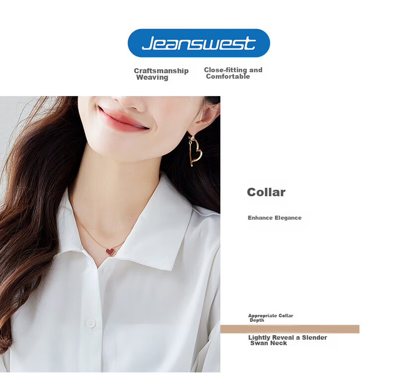 Jeanswest Women's White Short Sleeve Shirt with Lapel Collar Summer Professional Commuting Top, Size L 4